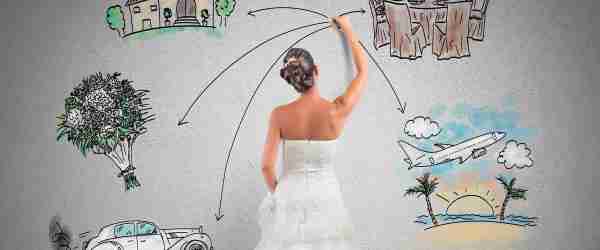 bride determining her wedding on a budget