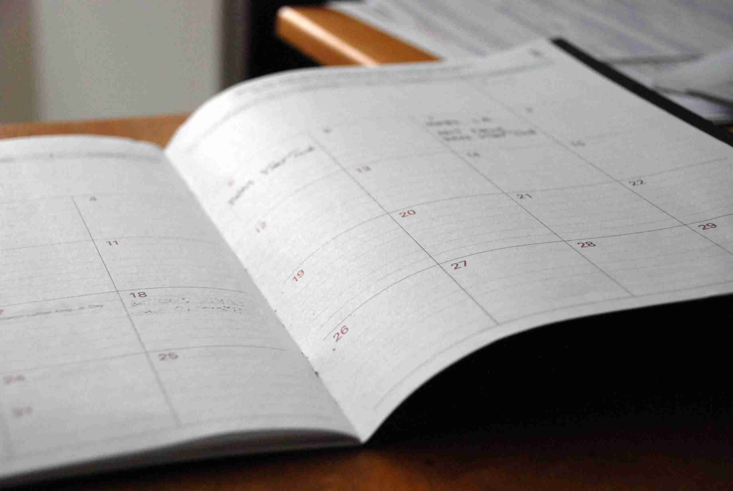 calendar of events