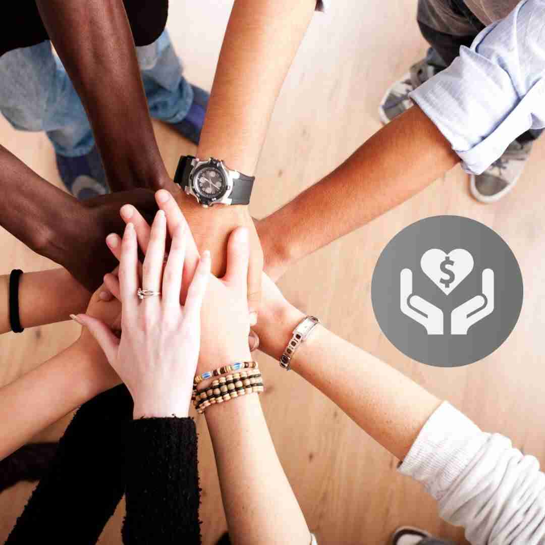 Fundraiser Venue Team hands in circle