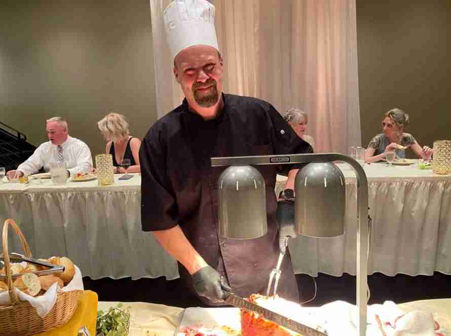 chef carving station at special event