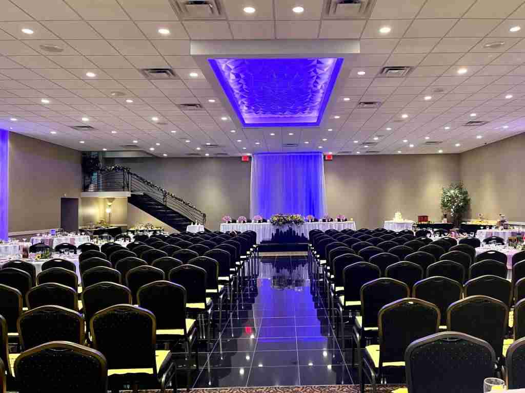 Pittsburgh Wedding Theme ceremony setup in Balconade Room