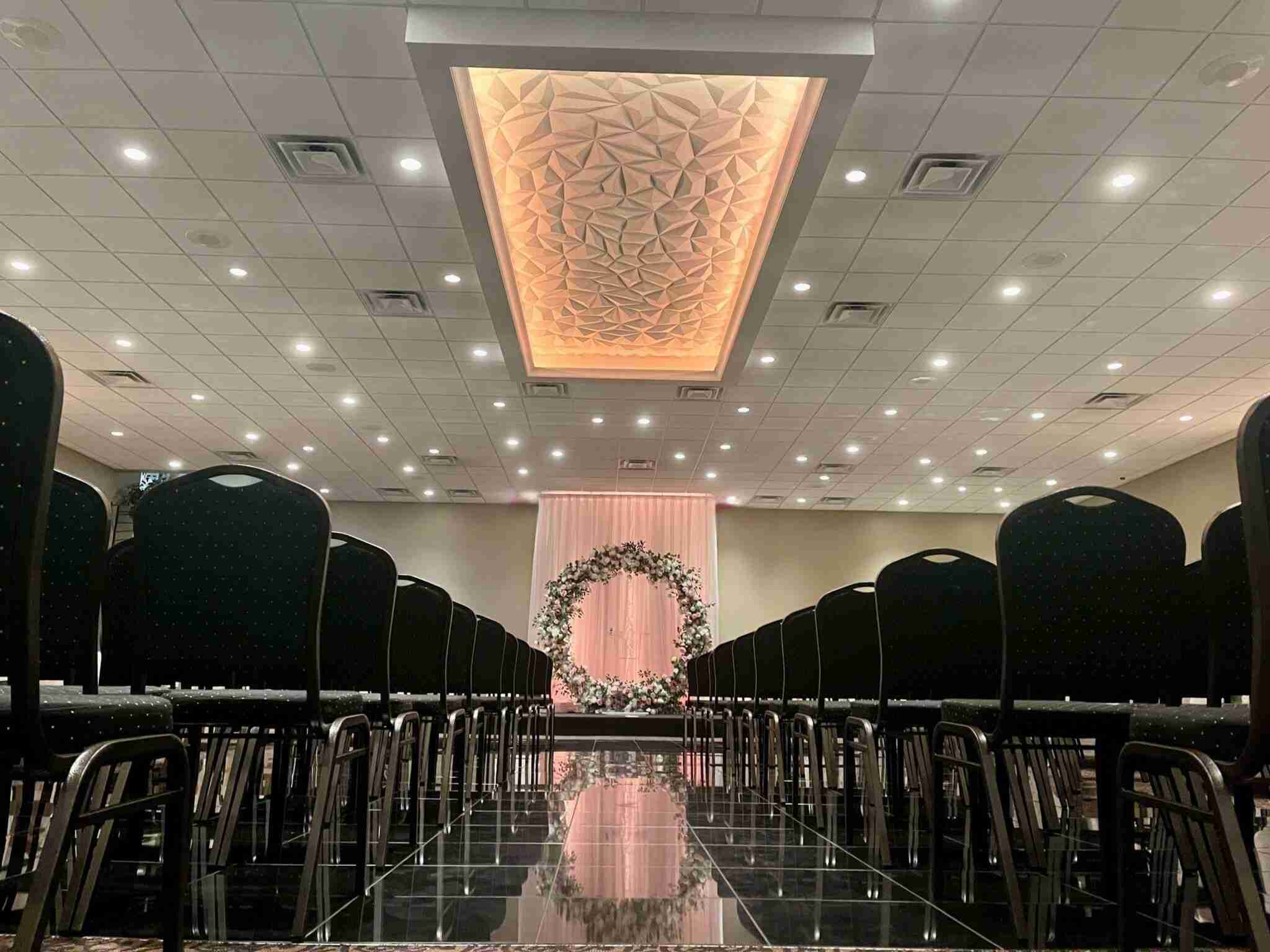 pastel floral wedding ceremony aisle