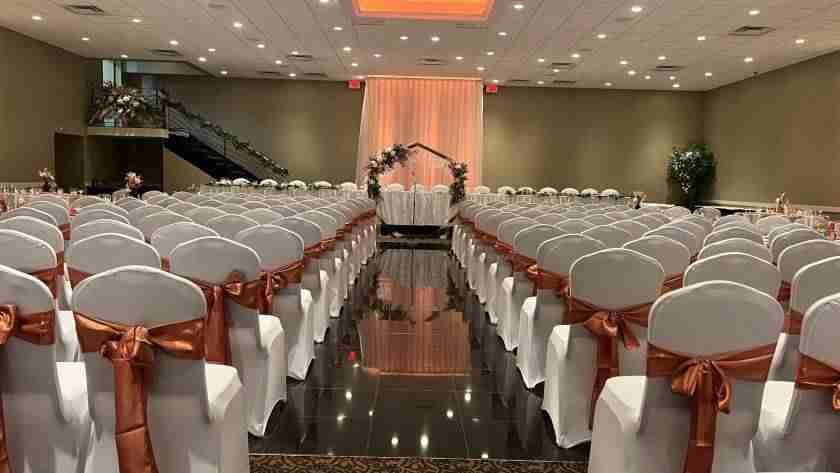 terracotta chair sashes for wedding ceremony