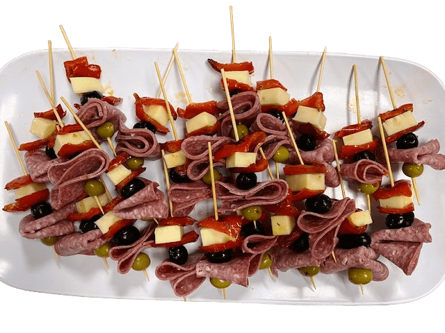 anti-pasta meat and cheese cocktail skewers