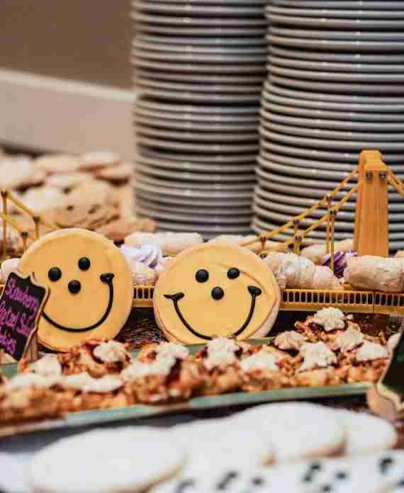 Pittsburgh cookie table with smiley cookies