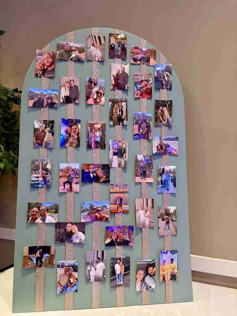 memory board at wedding