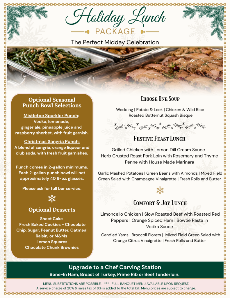 The Fez 2026 Holiday Lunch Menu