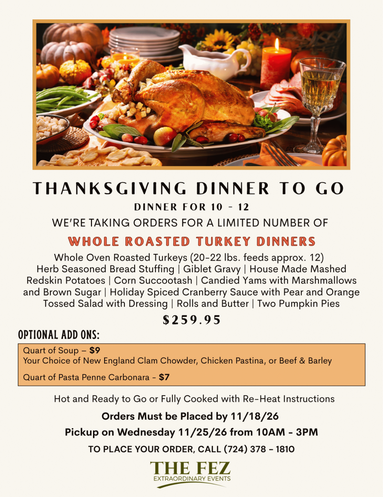 2026 Thanksgiving Dinner To Go Menu