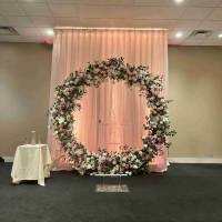 pastel floral wedding ceremony arch