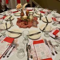 autumn pastels and burnt orange tabletop decor