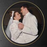 Bride and Groom Dance in the Grand Ballroom at Wedding in November 1999