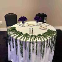 lush greenery on sweetheart table